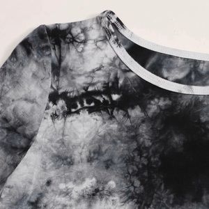 Tie-dye tee and knot front shorts